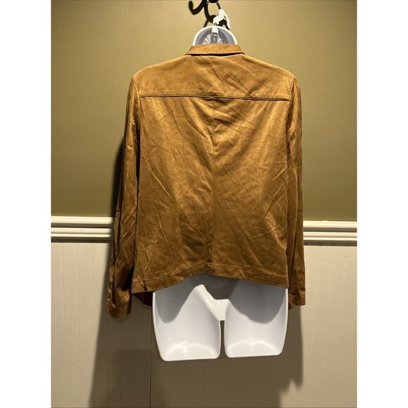 BB Dakota by Steve Madden Open Front Jacket Size M Faux Suede Brown Tan Soft NWT - Picture 5 of 10